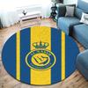 Al-Nassr FC Round Area Rug,Carpet Rug for Living Room Bedroom Sofa Playroom Decor,Non-slip Floor Mat