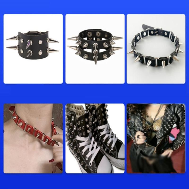 200PCS Cone Studs and Spikes 9.5x7mm Punk Spikes Studs Metal Spikes Rivet for Clothing Leather Jackets DIY Bracelet