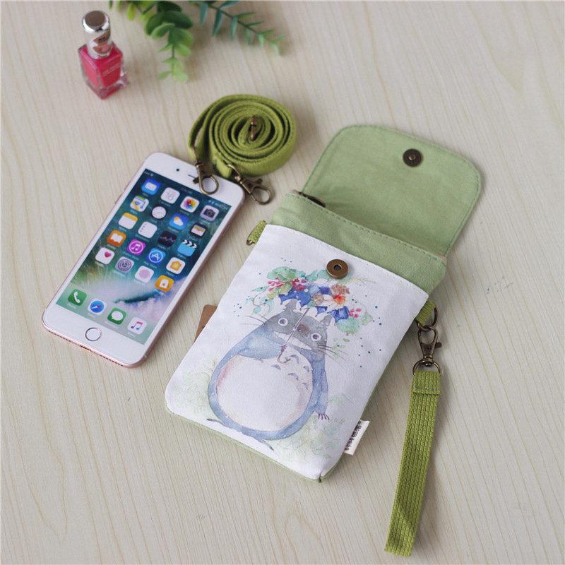 Весенне-летняя свежая расписная женская парусиновая сумка-тоут и сумка-кроссбоди для телефона