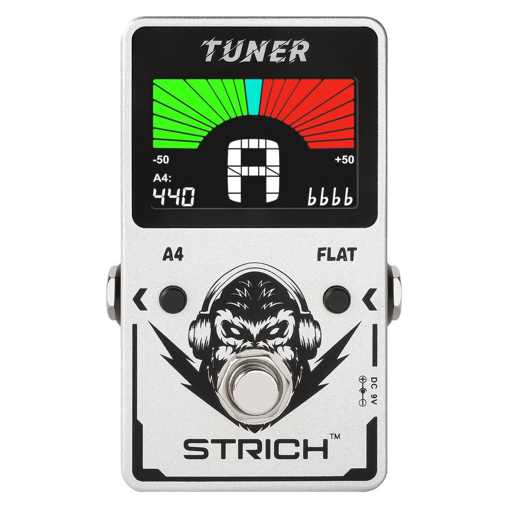 STRICH Tuner Гитарная педаль Precision Chromatic Drop Tuning A4 True Bypass Цветной дисплей для электрогитары/баса 430-450 Гц
