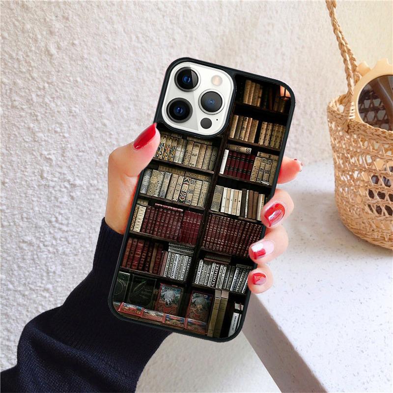 Винтажная Книжная Библиотека Полка для Книг Чехол для Телефона для iPhone 17 Air 16 15 14 12 13 PLUS 11 PRO MAX Чехол Fundas Оболочка