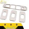 Bestune X80 Glass Lift Decorative Frame - Stainless Steel Window Armrest Switch Button Sequin Accessory