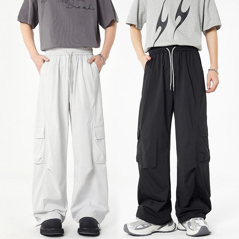 Весенне-осенние новые повседневные комбинезоны прямые брюки широкого кроя спортивные мужские и женские универсальные брюки мужские