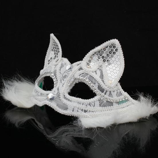 Женщины Лиса Половина Лица Кружева Маска Для Глаз Маскарад Хэллоуин Платье Партии Реквизит