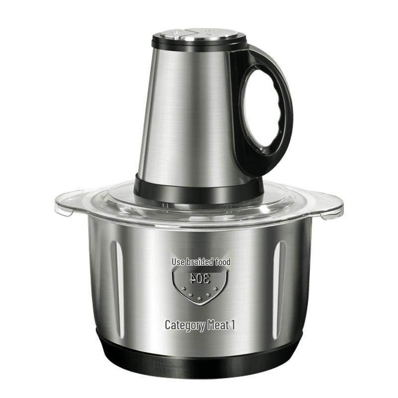 Compact Stainless Steel Meat Grinder and Blender with Dumpling Filling Feature