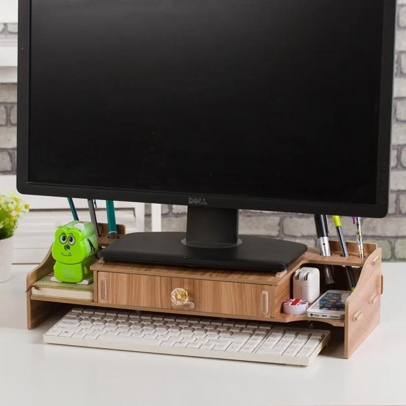 Настольная полка для хранения вещей, деревянная полка для хранения клавиатур, настольное хранилище, домашний декор, офисные принадлежности, держатель для ручек