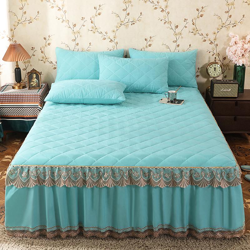 Кружевная ламинированная хлопковая утолщенная юбка с начесом, наматрасник 160x200, 140x190, постельное белье, покрывала, украшение для спальни