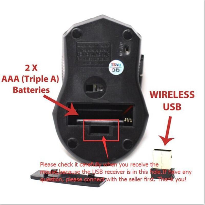 2.4Ghz 1200DPI Wireless Mouse Adjustable Optical Gaming Mouse Wireless Home Office Mice