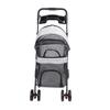 Pet Stroller One Click Folding Cat Stroller 4 Wheels Dog Wagon with Sun Shades and Cup Holder for Travel Black