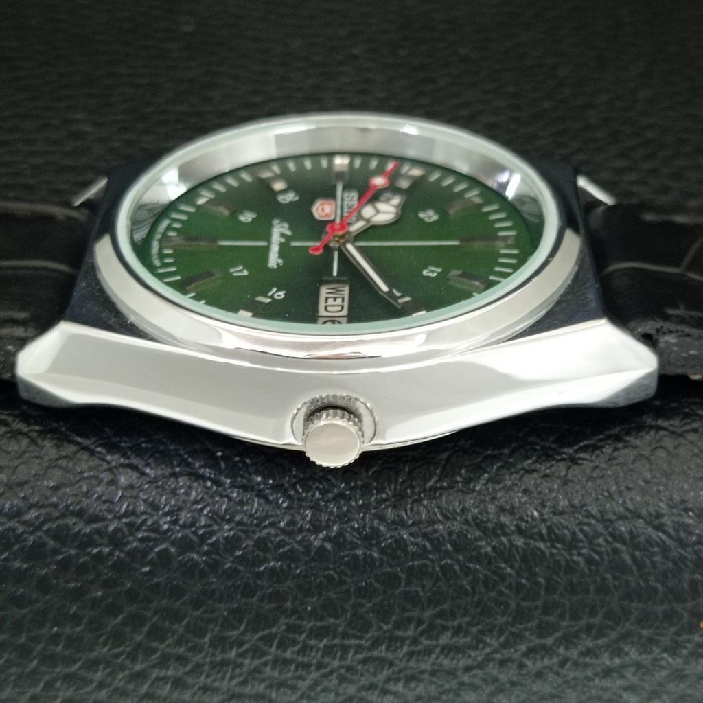ОТРЕМОНТИРОВАННЫЕ МУЖСКИЕ ВИНТАЖНЫЕ ЗЕЛЕНЫЕ ЧАСЫ SEIKO 5 AUTOMATIC 6309A JAPAN a442894-1