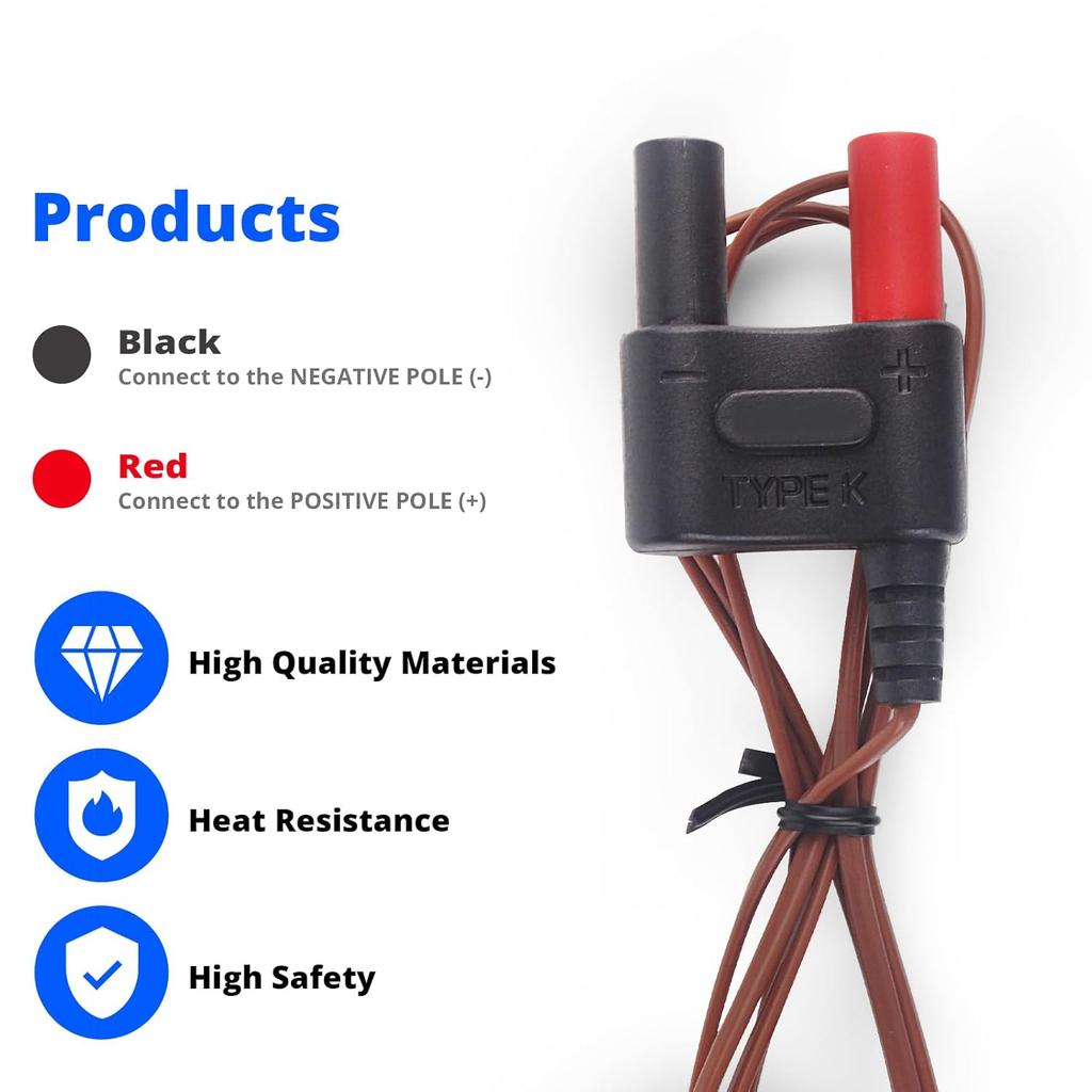 Термопара типа K 80BK-A, сменная для мультиметра Fluke, кабель с температурными зондами