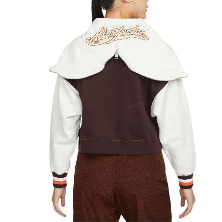 (WMNS) Air Jordan x Maison Chateau Rouge Crossover Colorblock Splicing Hoodie Asia Edition Brown Women's DJ9763-203
