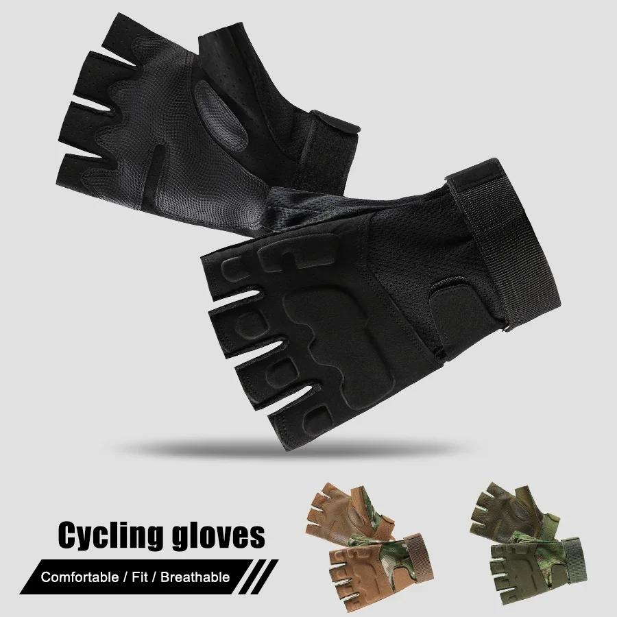 Half-finger Mittens Hunting Gloves Shock-absorbing Bicycle Gloves Cycling Climbing Paintball Shooting Outdoor Gloves
