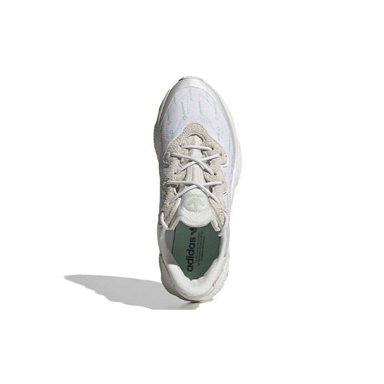 adidas Оригинальные Ozweego Нейлоновые Повседневные Универсальные Амортизирующие Низкие Кроссовки для Образа Жизни Унисекс Кроссовки Бело-Зеленые FV1806