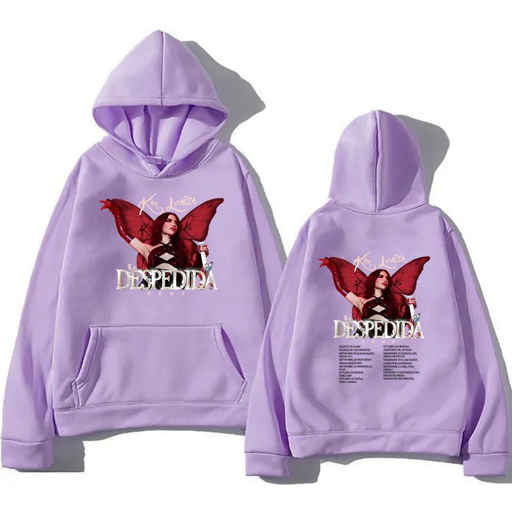 KIMBERLY LOAIZA Тур La Despedida 2024 Худи Мужские/женские Худи Харадзюку Эстетика Унисекс Зимний Флисовый Пуловер Толстовка