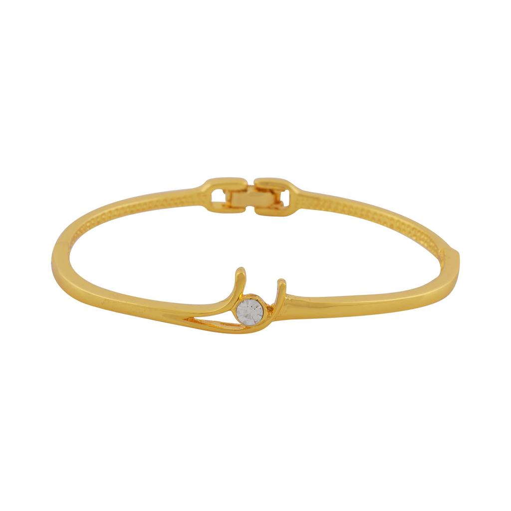 Браслет-кафф Estele с золотым покрытием 24 карата и овальной ручкой