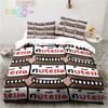 Nutella Pattern Cartoon Bedding Set Single Twin Full Queen King Size Bed Set Adult Kid Bedroom Bedding Gift