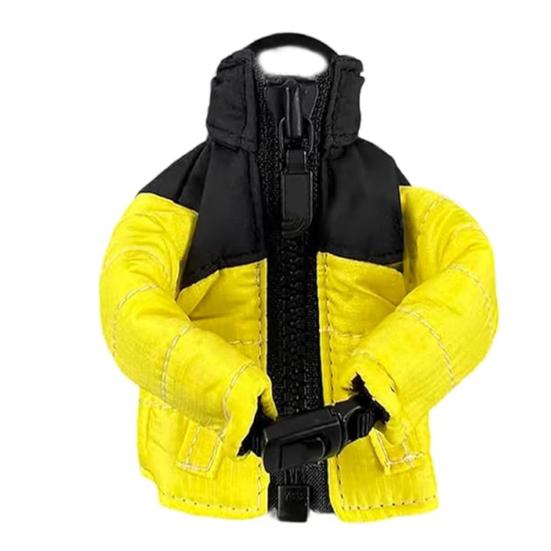 Mini Down Jacket Keychain Fabric Zippered Key Chain Cool Funny Key Jacket