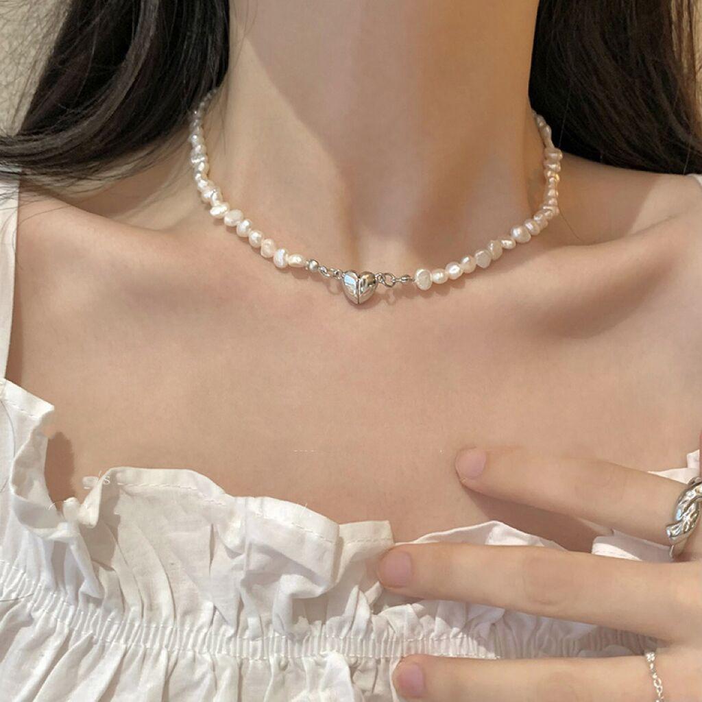 Подвеска в стиле барокко, имитация пресноводного жемчуга, ожерелье с надписью «Любовь», женственность, сладкая, крутая, горячая девушка, ключица