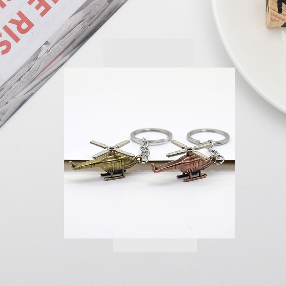 Spiral Leaf Brass Helicopter Keychain Metal Copper Pendant Helicopter Keyring Backpack Pendant