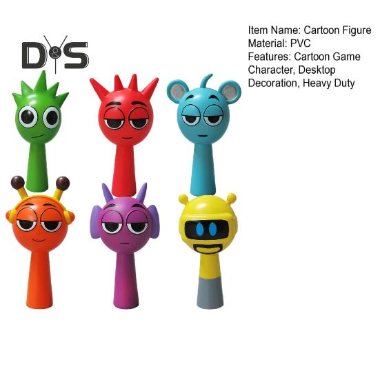 6 шт., мультяшный музыкальный игровой персонаж, фигурка персонажа из ПВХ, статуэтка, скульптура, игрушка, настольное украшение для детей и взрослых, игровой фанат, подарок