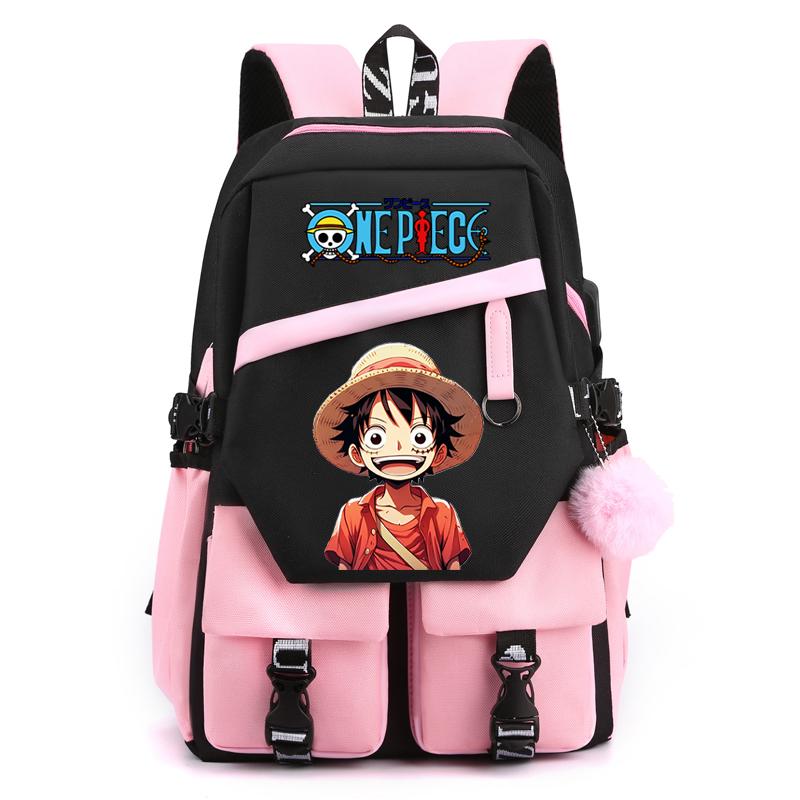 Аниме One Piece Anti Theft Bag Водонепроницаемый рюкзак для путешествий на открытом воздухе Канцелярские принадлежности для девочек и мальчиков, для ежедневного обучения, удобная сумка для книг Mochila