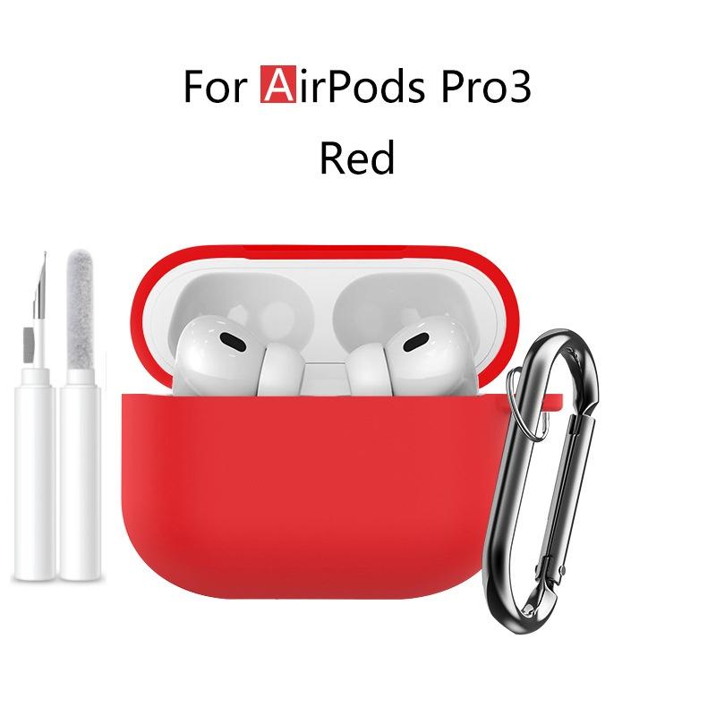 Новый 2025 Чехол для Apple Airpods Pro 3 Мягкий силиконовый Полная защитная крышка с чистящим набором и брелком для чехла Airpods Pro 3