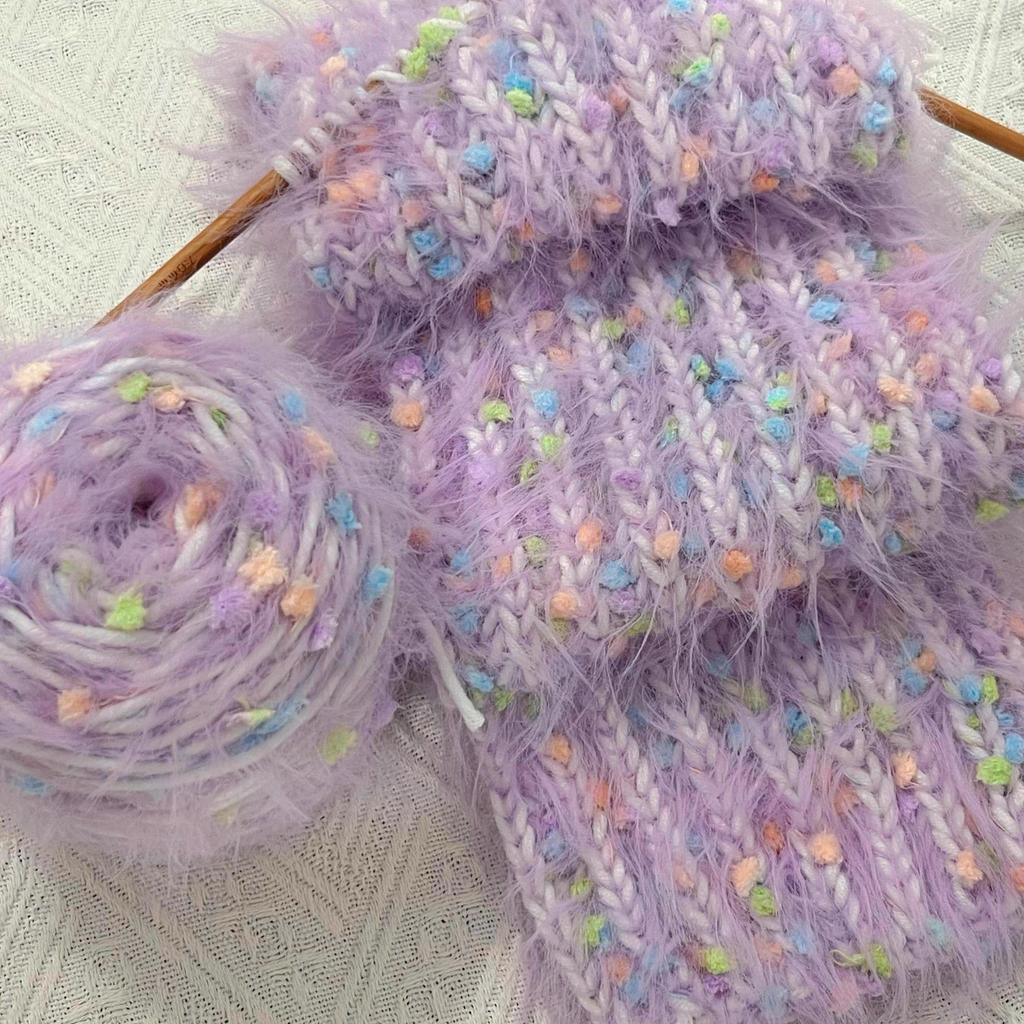 Набор мохеровой пряжи с радужным градиентом - средней толщины, идеально подходит для ручного вязания шарфов