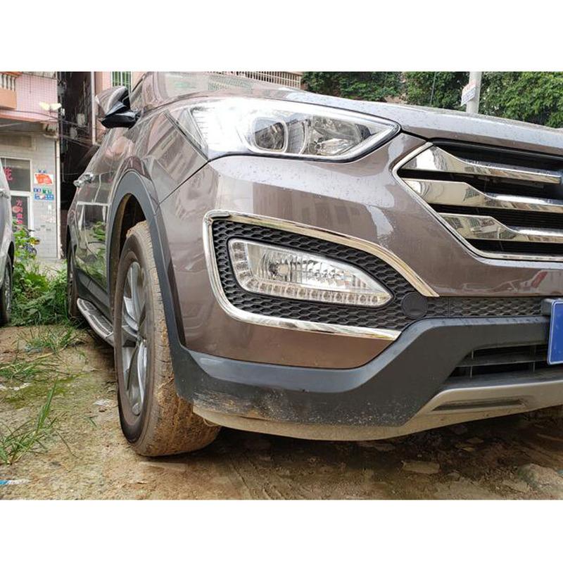 Для Hyundai IX45 SantaFe 2013 2014 2015 2016 2017 2018 Автомобильный стайлинг Накладка Бровь ABS Хром Передний Противотуманный Фонарь Лампа Отделка Рамка Деталь