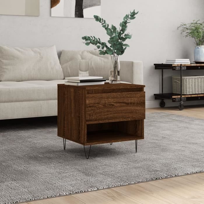 VidaXL Coffee Table Brown Oak 50x46x50 Cm Engineered Wood 830922