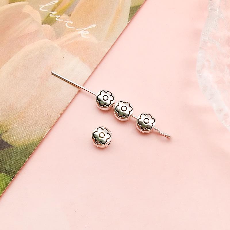 Антикварные серебряные бусины-разделители в форме цветов и звезд для самодельных украшений