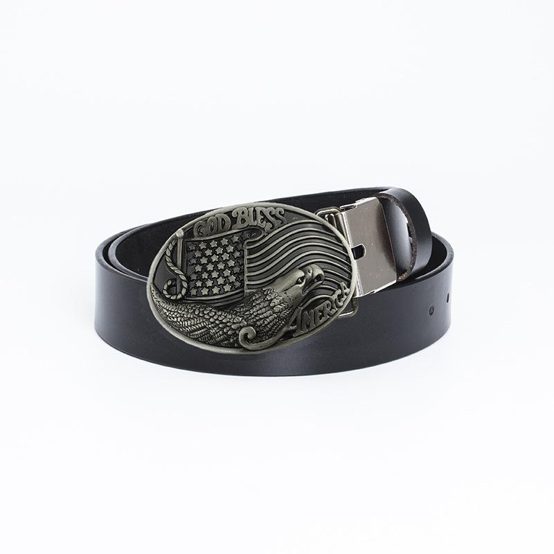 Ремень с пряжкой в виде орла с бронзовой точечной краской, модный ремень с американским флагом