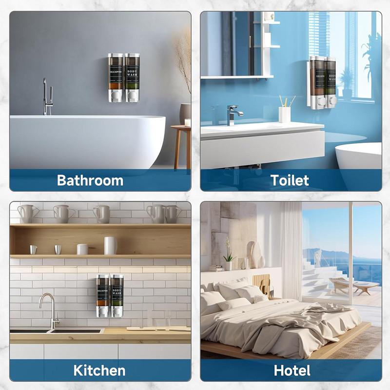 300 мл 2-камерный дозатор мыла для душа настенный для душа настенный дозатор шампуня и кондиционера для ванной комнаты отеля с этикетками