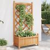 VidaXL Planter with Trellis, Raised Bed, Flower Box, Plant Pot, Flower Box Garden Patio Terrace, Brown 365485