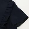 YOKOCHAN 2011 YCB-323-393 Navy Half Sleeve Frill Trim Blouse tops 38 NavyUsed
