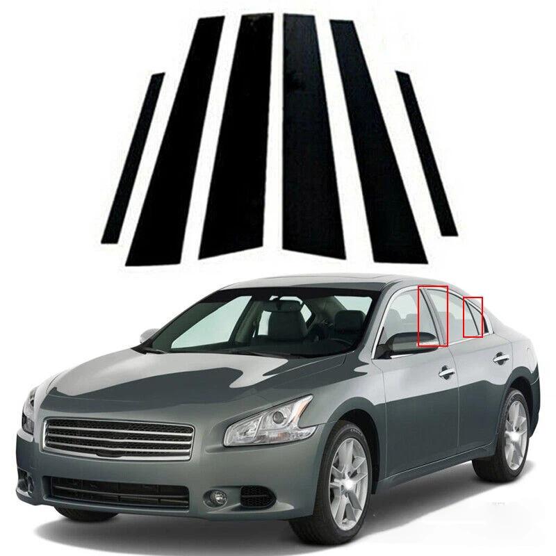Для Nissan Maxima 2009-2015 накладка на дверную раму украшение окна глянцевая черная наклейка на центральную стойку