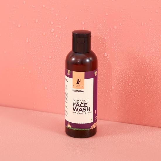 Pilgrim French Red Vine Face Wash with Vitamin C & Goodness of Aloe for Anti Ageing & Dark Spots | Men and Women|100ml