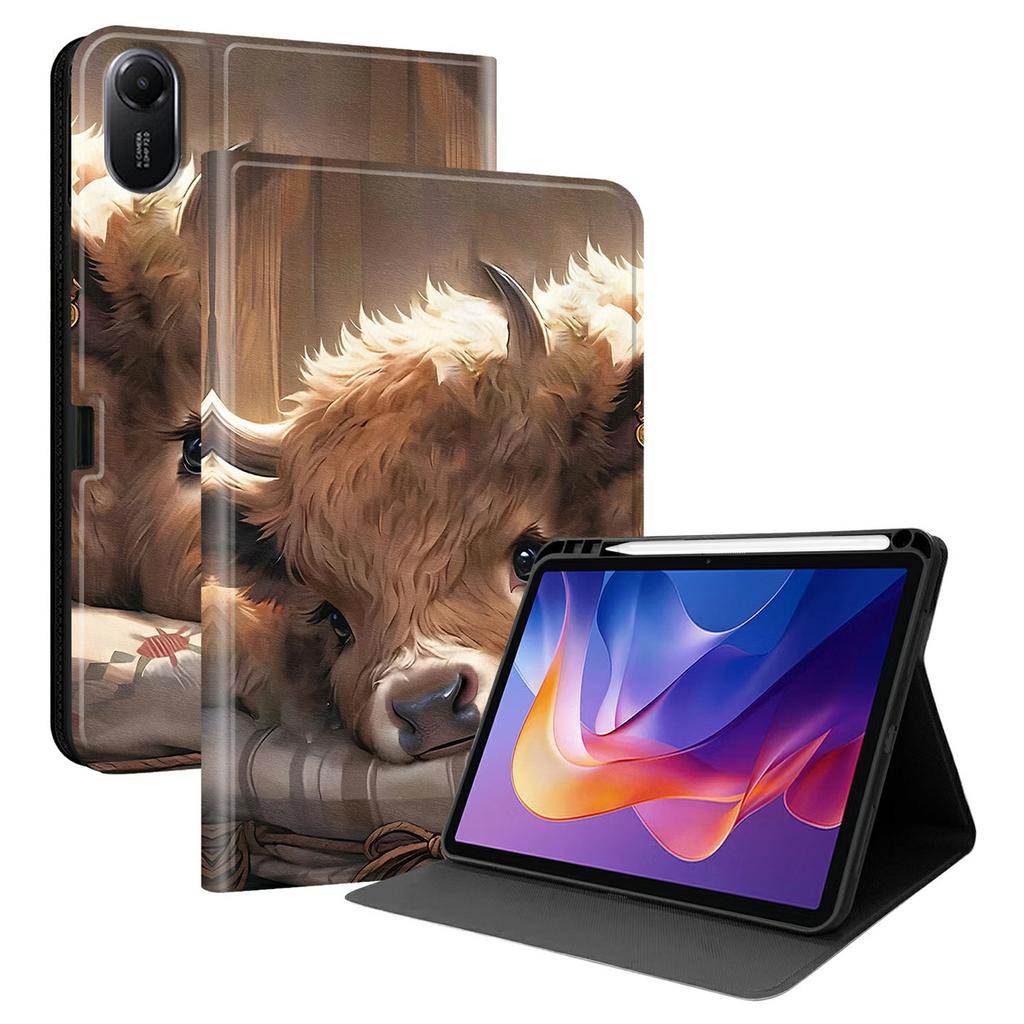 Чехол-книжка из ПУ кожи с рисунком для Xiaomi Redmi Pad 2, чехол-подставка для планшета со слотом для стилуса (Стилус не входит в комплект)