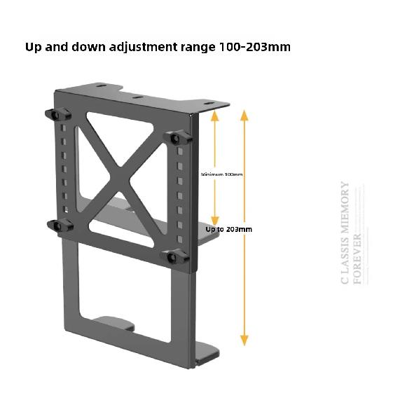 10-28cm Adjustable NAS Under Desk Mount - Holds 10-12KG, Metal Bracket for PC Case/Printer/Synology, Saves Space