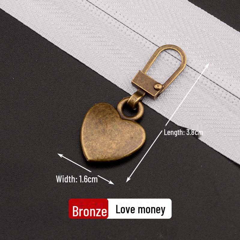 Metal Zipper Pull Tab with Removable Head for Clothing Repair and Accessories