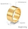 Titanium Steel Wide Ring Brushed Large Ring for Men Matte Gold/Black/Silver Color Finger Rings Male Jewelry