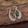 Green Onyx Gemstone 925 Sterling Silver Jewelry Handmade Dangle Earrings 1.60" EE-61-15