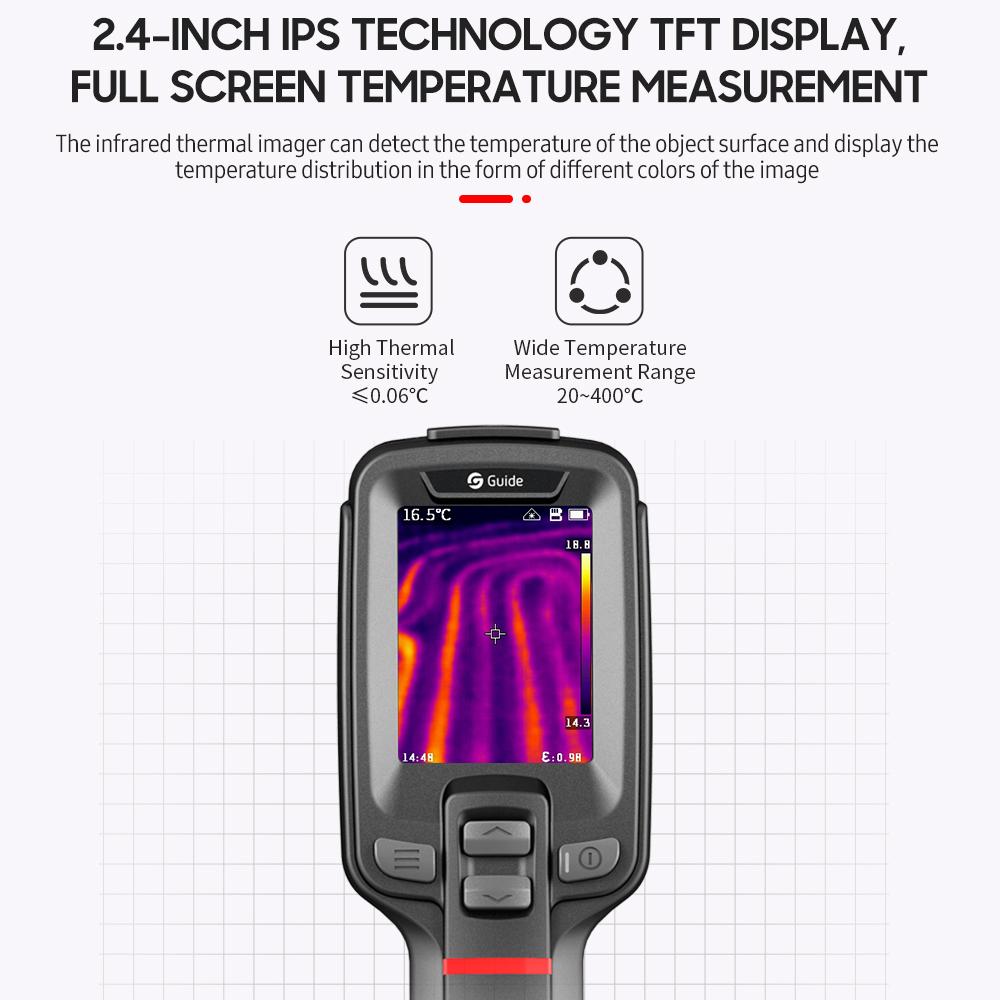 Портативная тепловизионная камера начального уровня GUIDE T120, перезаряжаемый тепловизор, 2000 мАч, без аккумулятора.
