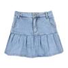 Women Jeans Skirts High Waist Pleated Skirts Zipper Mini Skirts Summer Streetwear Bottom Skinny Skirt