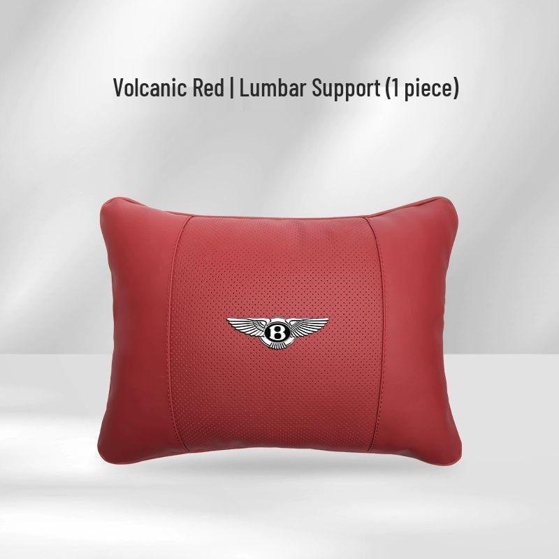 Genuine Leather Headrest, Lumbar Support, and Neck Pillow for Bentley Continental, Bentayga, Flying Spur, and Mulsanne Interiors.