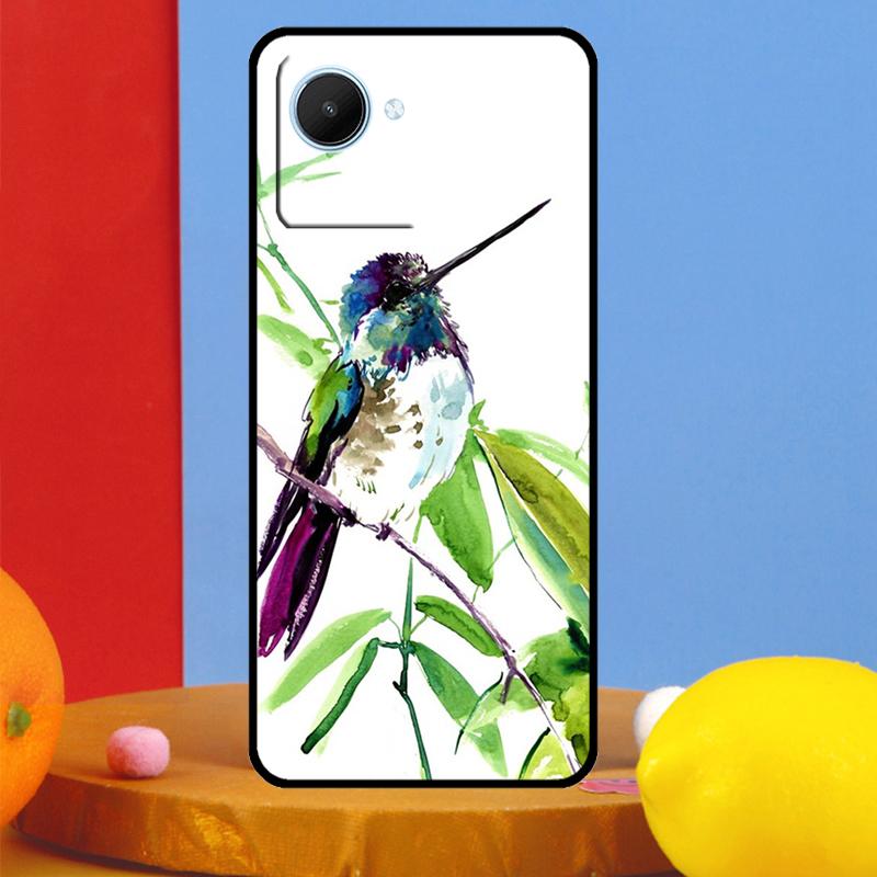 Колибри и Цветы Для Realme C75 C71 C55 C53 C67 C61 C33 C63 C51 10 11 12 13 14 15 Pro Plus C65 GT7 Pro Чехол