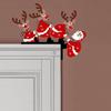 Christmas Door Corner Sign Decoration Santa Claus Deer for Home Party Right Angle
