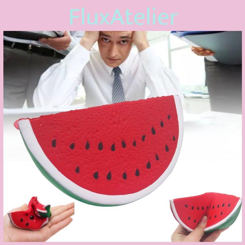 Adorable 14.5cm Children's Pu Stress Relief Toy Realistic Fruit Watermelon Slice