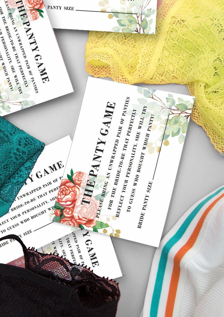 Inkdotpot Белый Сбросьте Ваши Трусики Девичник Вечеринка Трусики Игра Цветочные Свадебный Душ Игра 1 Знак 30 Размер