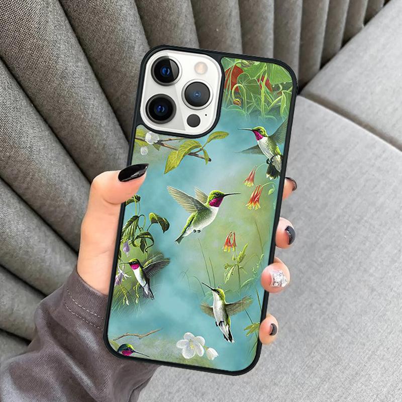 Чехол для телефона с колибри для iPhone 17 Air 16 16e 15 13 14 Pro Max 11 12 Plus 2022 MAX Защитный чехол coque